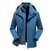 2-in-1 Removable Hooded Outdoor Windproof Waterproof Jacket With Fleece Liner Hiking Skiing