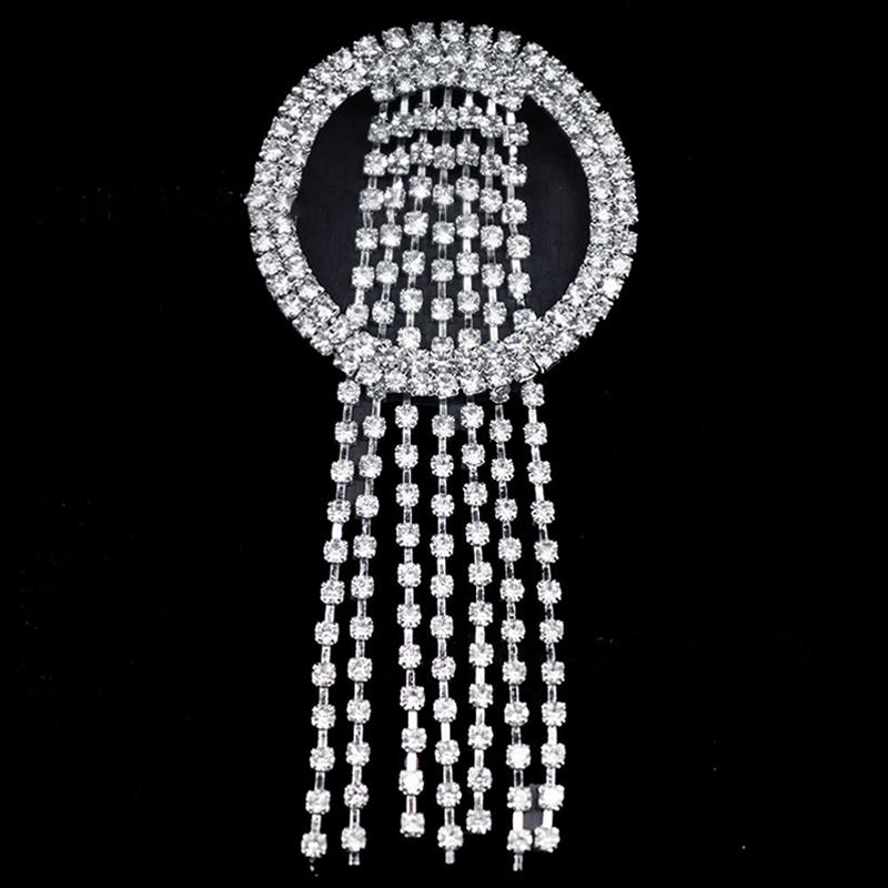 Heart Chain Metal Tassel Brooch Korean Style Suit Lapel Pin for Women Men Fashion Accessories for Ceremony