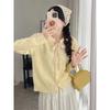 Soft Korean Style Lace Tie Bow Knit Cardigan Women - Sweet Heart Button Round Neck Sweater Jacket Winter