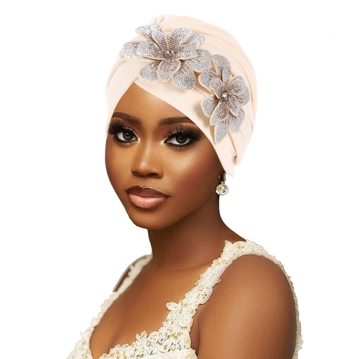 

JYL TS Сделай сам Новая кепка с пайетками и стразами Африканская мусульманская шляпа-дыня offwhite_ яркий каштановые