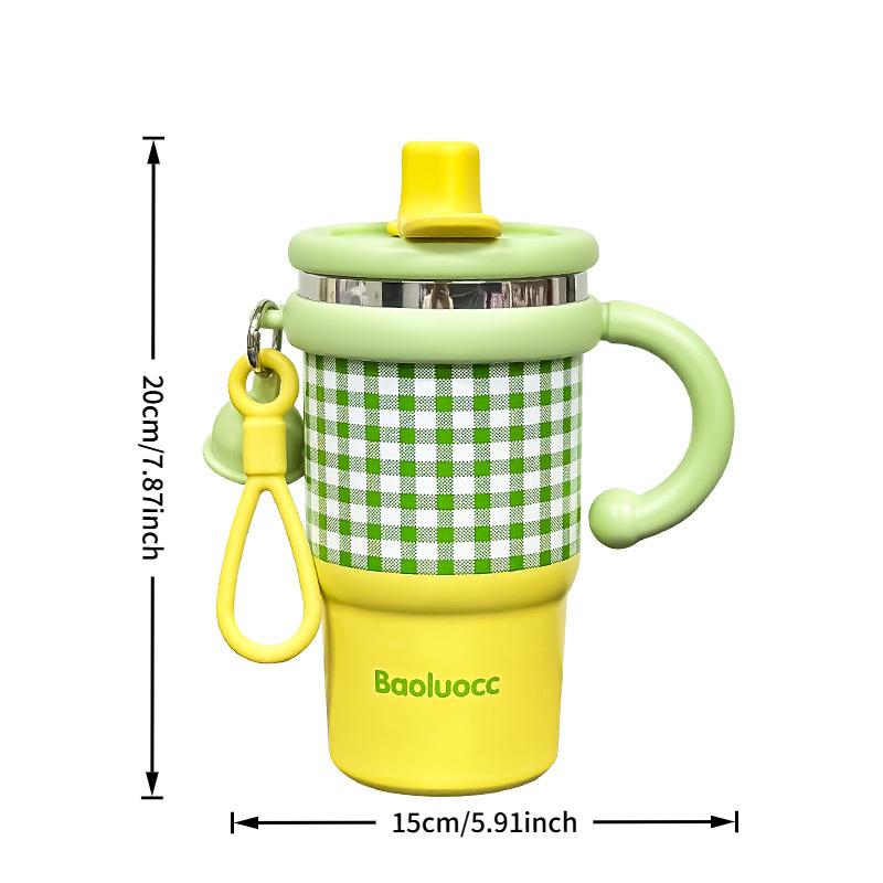 Stylish Coffee Thermos Mug for 2025, Ideal for Students, Features a Large Capacity, Handle, And Straw, Perfect for On The Go