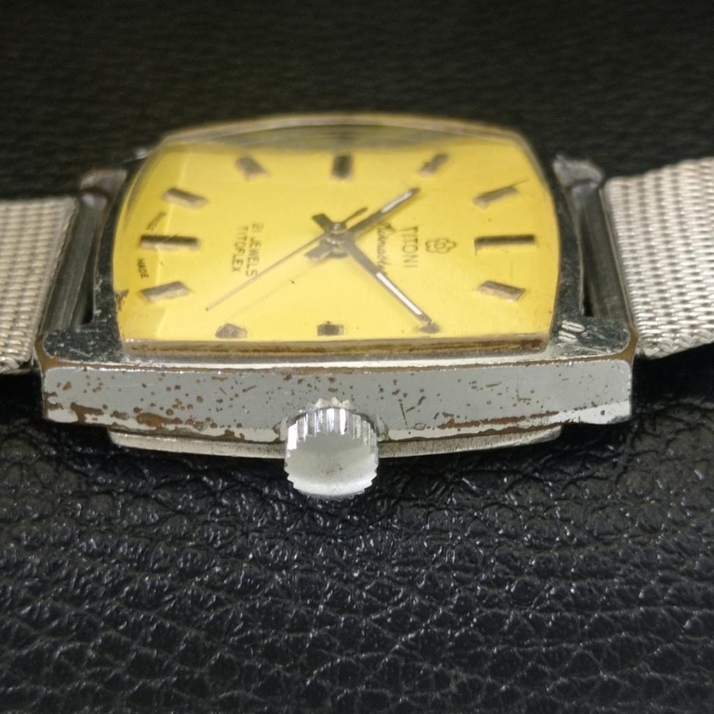 ART DECO VINTAGE TITONI AIRMASTER TITOFLEX WINDING SWISS MENS WATCH a703231-1 R213a-a703231