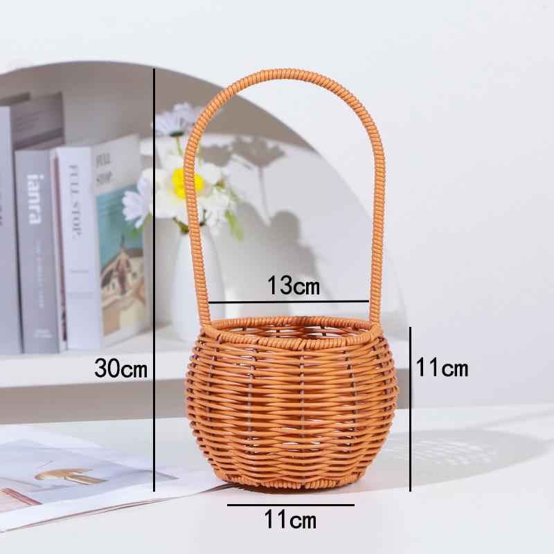 Handmade Imitation Rattan Picnic & Gift Basket with Iron Art Elements