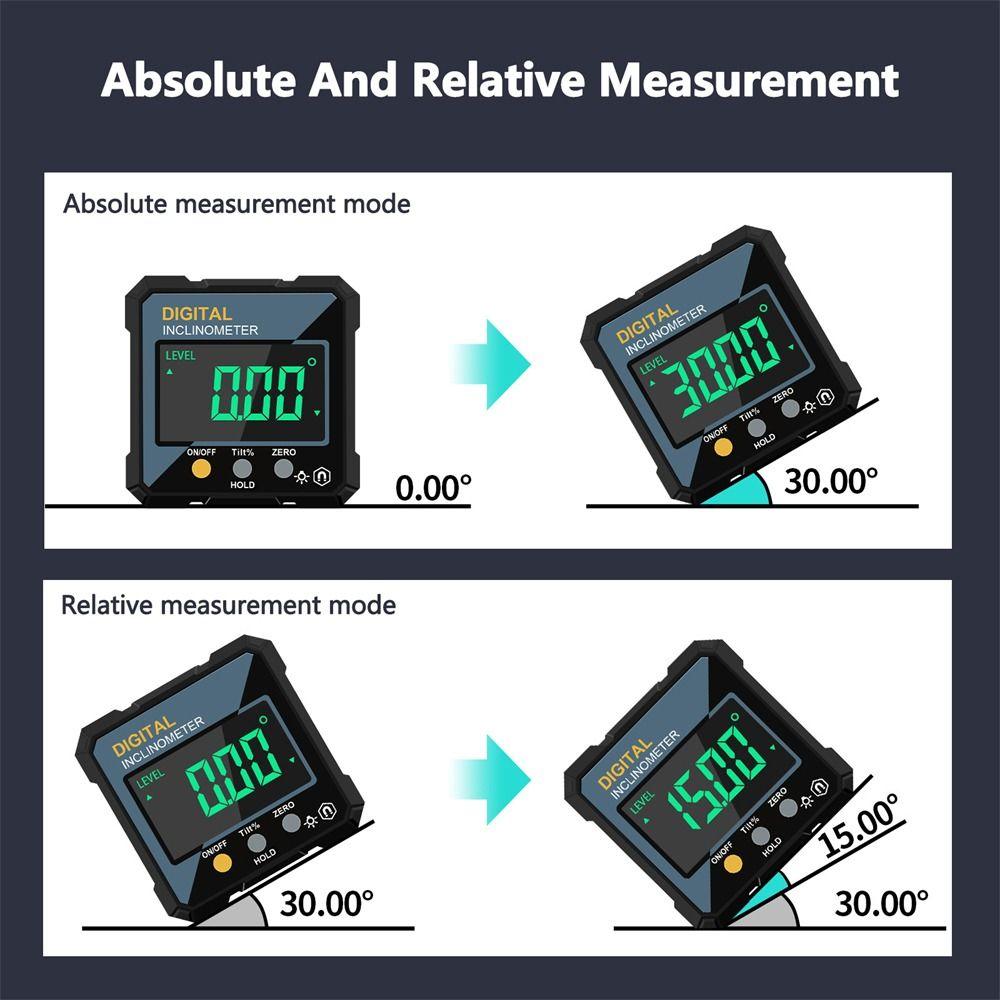 1Pcs Multifunctional Digital Inclinometer LCD Display Angle Level Ruler for Automobile Test