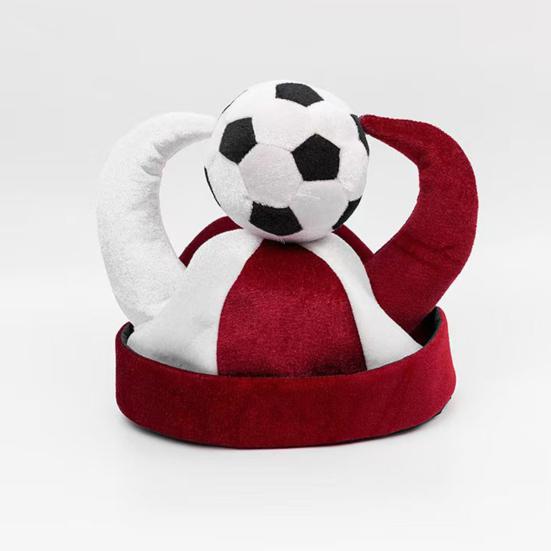 Cappello a Tromba da Calcio, Divertente Berretto da Tifo a Tema Sportivo, Copricapo Peluche per Tifosi di Calcio per Concerti, Giornata della Partita, Feste