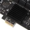 Expansion Card Port PCIE Expansion Card PCIE Adapter 16 Port 6Gbps PCI-Express X1 to SATA 3.0 Expansion Card