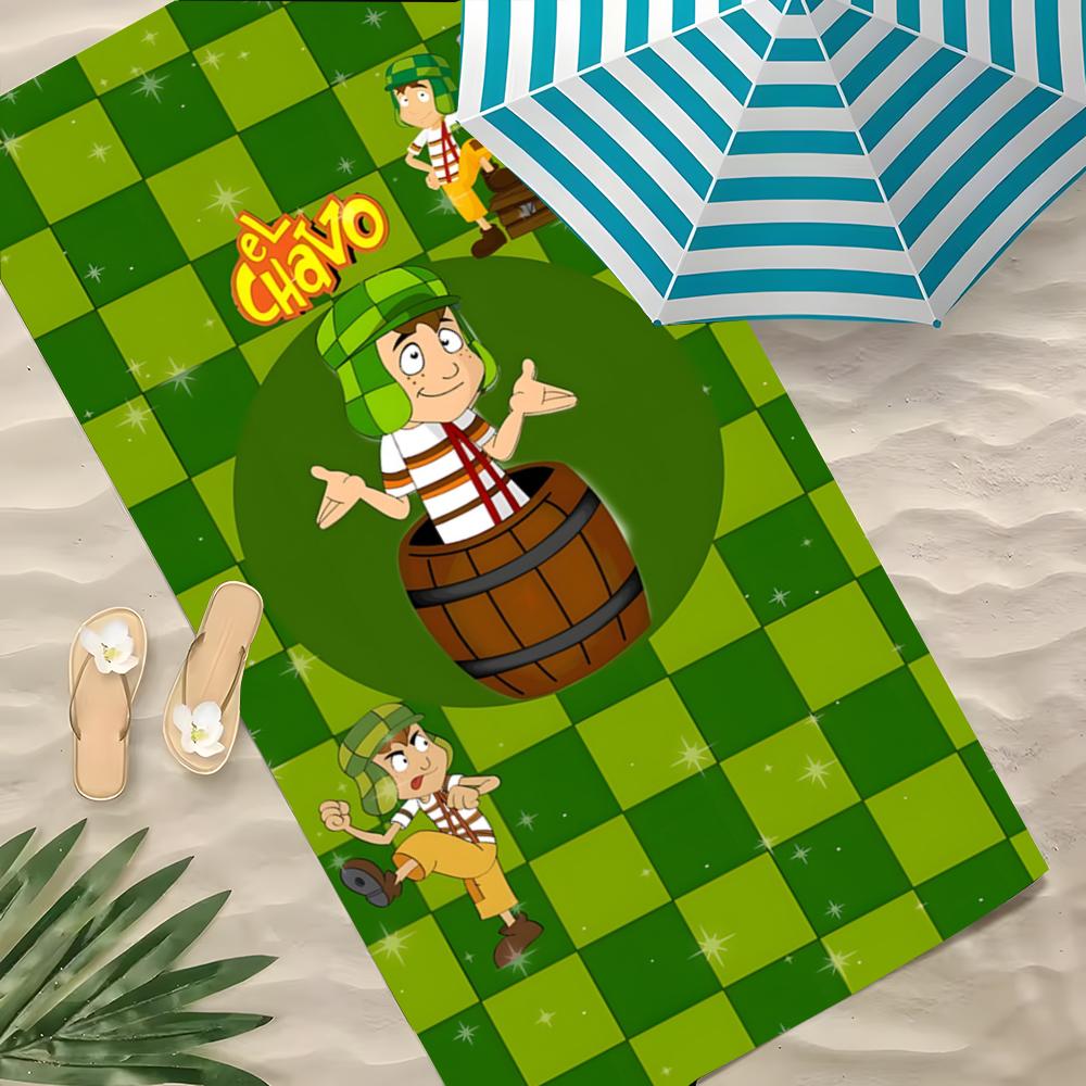 E-El Chavo Del Ocho Asciugamano Poliestere Asciugamano da Spiaggia Asciugatura Rapida Senza Sabbia Asciugamano da Bagno per Estate Piscina Viaggio Vacanza