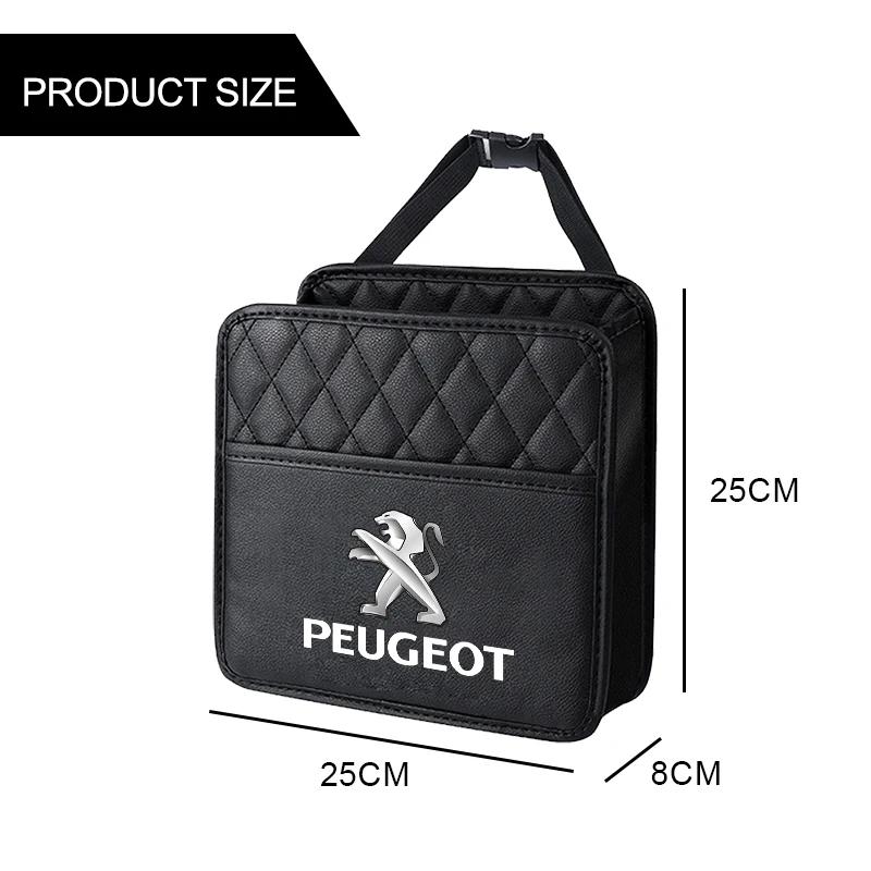 Pro Peugeot Kožený Organizér do Auta Stylizace Auta Úložný Box do Interiéru Auta Samolepka Příslušenství Pro Peugeot 308 307 206 208 207 3008 508