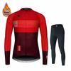 Long Sleeve Winter Cycling Clothing for Men, MTB Jersey, Thermal Fleece, Bib Pants Set, Triathlon, Spain