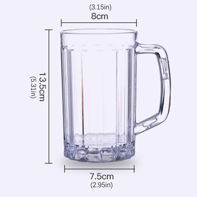 500Ml Transparent Beer Mug Plastic Unbreakable Breakfast Milk Coffee Juice Cup
