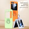 Ring Holder Matte Solid Color Case for Samsung Galaxy Z Flip 6 5 4 3 7 ZFlip 7 Flip6 Liquid Silicone Shockproof Ins Korean Cover