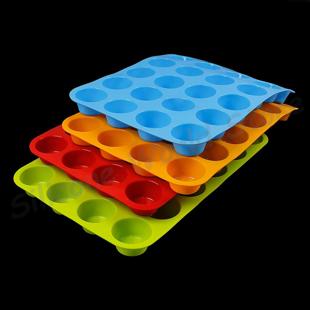 Silicone World Silicone Cake Molds 24 Holes Mini Muffin Cup Soap Cookies Puff Dim Sum Cupcake Mold Baking Tray Baking Tools