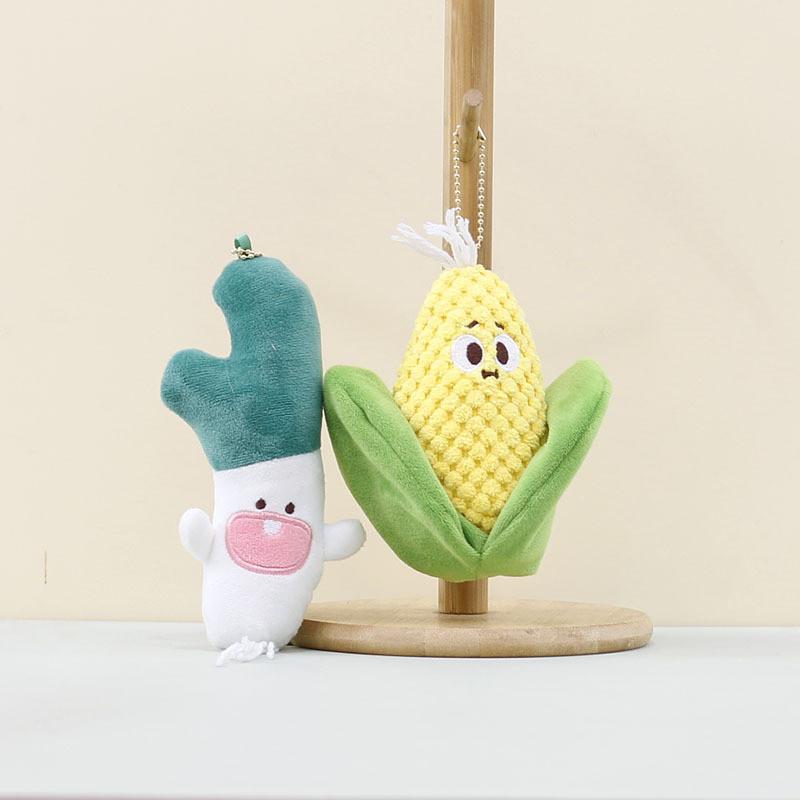 Plush Enchanting Soft Onion And Corn Keychain Cute Vegetable Accessory Gift