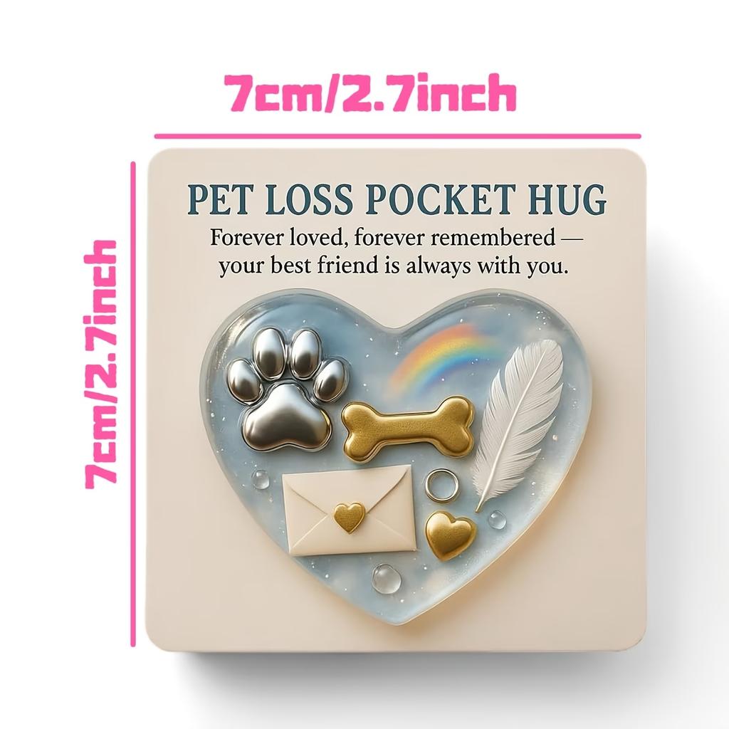 Dog Pocket Hug Memorial Card,2D Heart Keepsake,Inspirational Hug Token,Comfort Gift for Pet Lovers,Remembrance for Beloved Dog