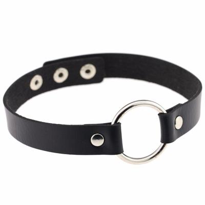 Černý gotický choker punkový kožený choker rockový límec dámský goth choker náhrdelník módní šperky