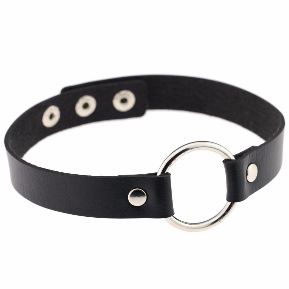 Black gothic choker punk leather choker rock collar women goth choker necklace fashion jewelry