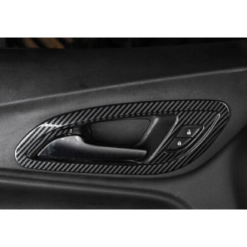 2018- For Chevrolet Equinox Steel Carbon Fiber Inner Door Handle Lock Cover