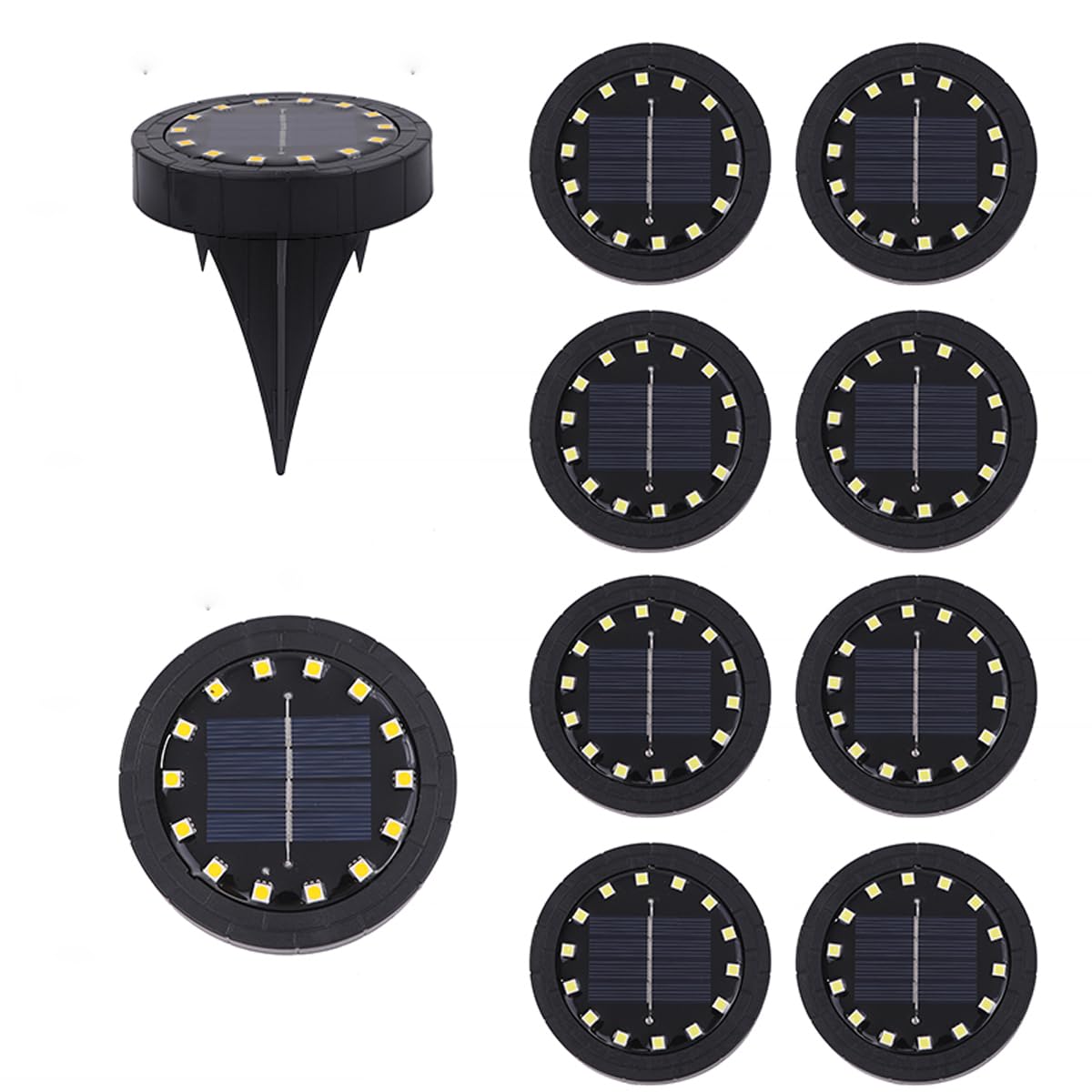 

Solar Garden Light IP65 Waterproof In-ground Light 14 LED Path Lighting (Warm White) (Set of 8 White)