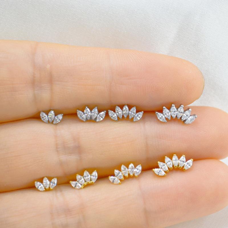 Titan G23 Coroană Marcheză Zircon Stud pentru Buze și Urechi pentru Piercing Medusa, Helix și Cartilaj.