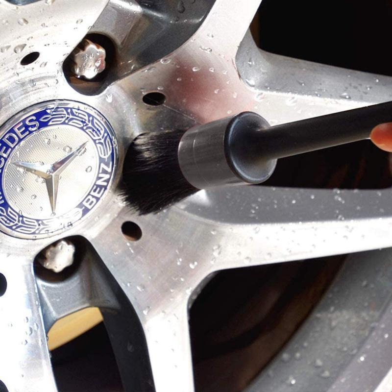 5Black SetPPSilk Cleaning Brush Car Beauty Tools Interior Detail Brush Air Conditioning Vent Gap Brush Detail Brush