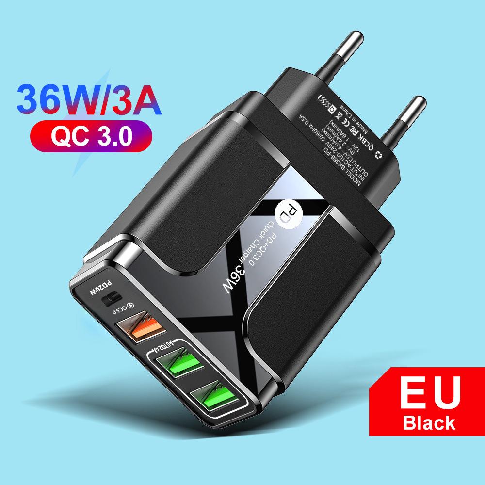 PD33W QC3.0 GaN Multi-Port Fast Charger - 9V/12V European Standard