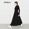 MO&Co. 2024 Winter Hochtailliertes A-Linien Maxi-Kleid mit Wollmischung