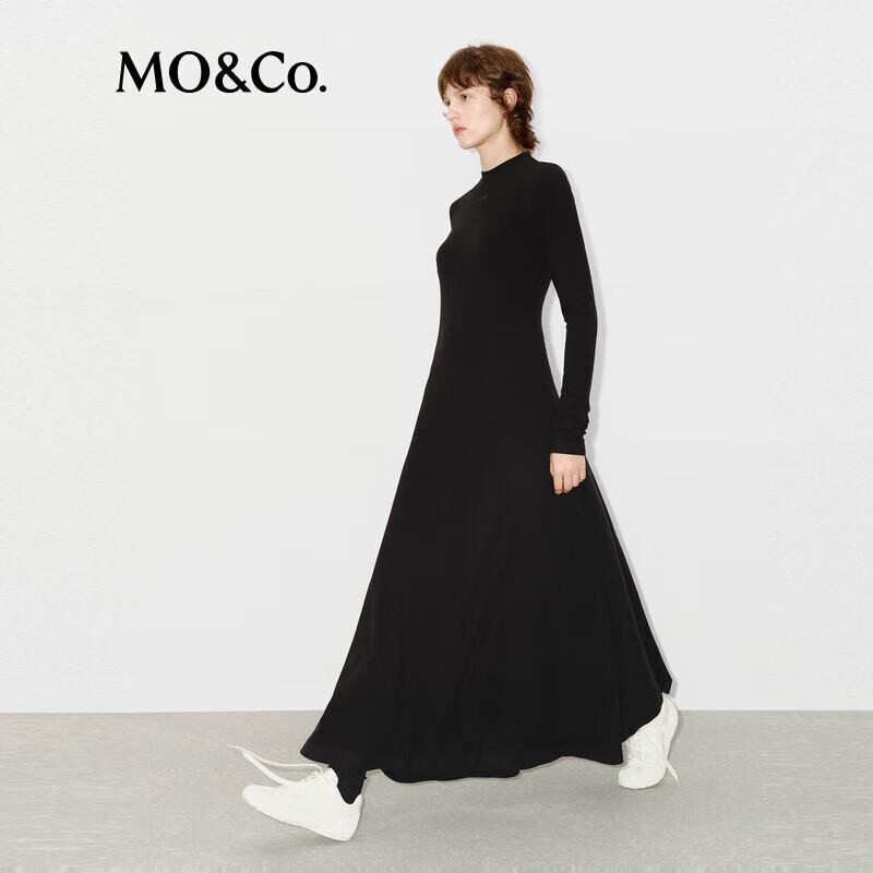 MO&Co. 2024 Winter High-Waist A-Line Wool Blend Maxi Dress