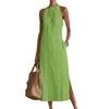 2026 European and American New Summer Temperament Casual Vacation Solid Color Lace Splicing Sleeveless Dress Women's Clothing