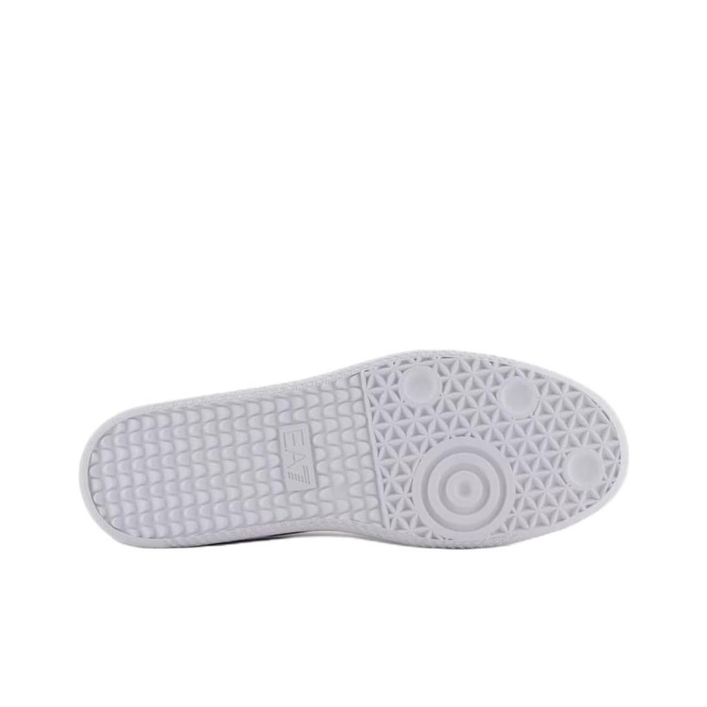 Emporio Armani EA7 Leather Low-Top Sneakers With Eagle Logo Unisex Sneakers Navy-Blue 7X000405AF19826MZ069