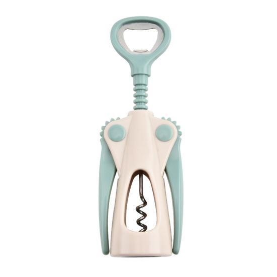 

Открывалка для винных бутылок Yousheng с эргономичной ручкой, штопор с нескользящей рукояткой, двойная функция, открывалка для пивных пробок, портативный барный инструмент зелёный