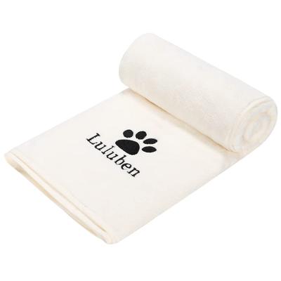 Durch eine Haustierpflege Luluben Haustier Saugfähiges Handtuch Mikrofaser Extra Dick Bad Hund Katze 70cmx140cm [Überwachter Manager] (Hell beige)