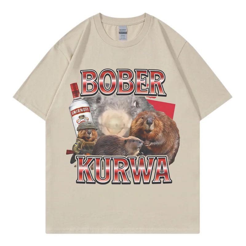 

Bober Kurwa Fun Mouse Meme T-shirt, Vintage Harajuku Y2k T-shirt Casual, Fashionable and Comfortable Summer Print T-shirt 4XL