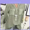 Chique Kant Blouse Herfst Dames V-hals Lange Blouse Los Plus Size Mouw S-5xl