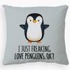 Voatok Funny Penguin Love Decorative Throw Pillow Case, 18 X 18 Inch Penguin Decor Home Decor Cushion Cover, Penguin Love Gifts, Gift Son, Daughter,