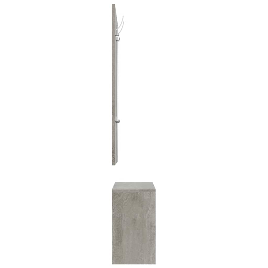 3 Piece Hall Furniture Set Concrete Grey Particleboard