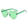 Heart Sunglasses For Women Men Rimless Eyewear Uv400 Female Pink Green Yellow Blue Orange Purple Brown Sun Glasses