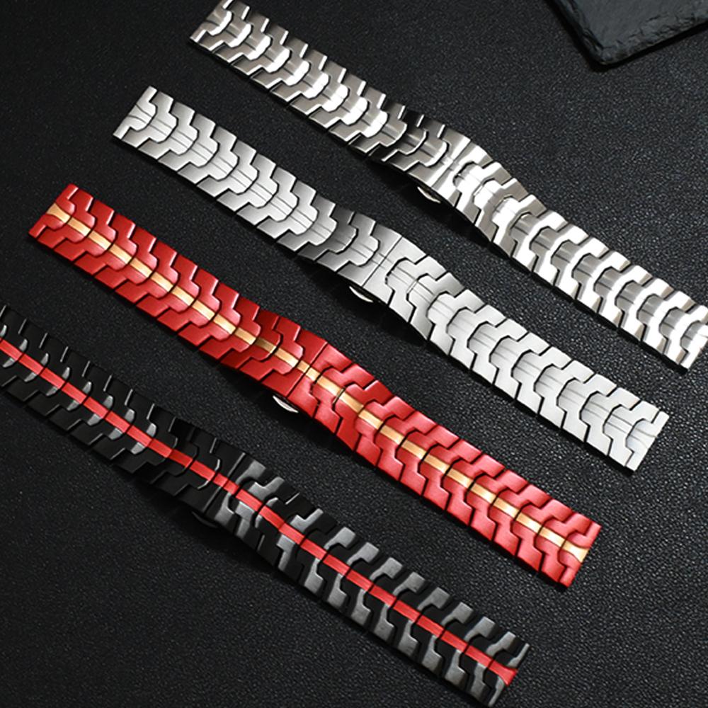20mm 22mm Stainless Steel Band for Omega Seiko Mechanical Watches Luxury Strap for Huawei GT6/5 Pro 46mm Watch 4 Pro Replacement