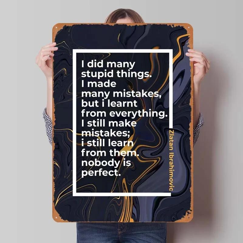 Zlatan Ibrahimovic Zitate Blechschild Inspirierende Poster Gamer Zimmer Dekoration Mann Innenwanddeko Wohnzimmer Retro