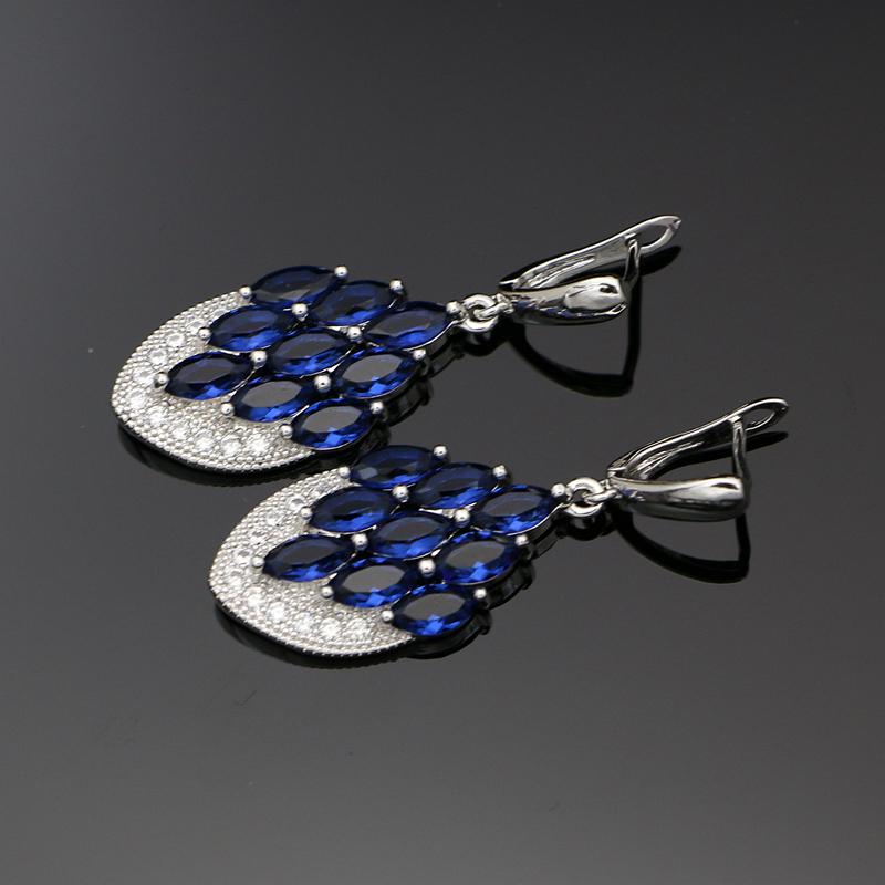 

Висячие длинные серьги с кубическим цирконием в форме якоря, красные, фиолетовые кристаллы для женщин, модные украшения синий