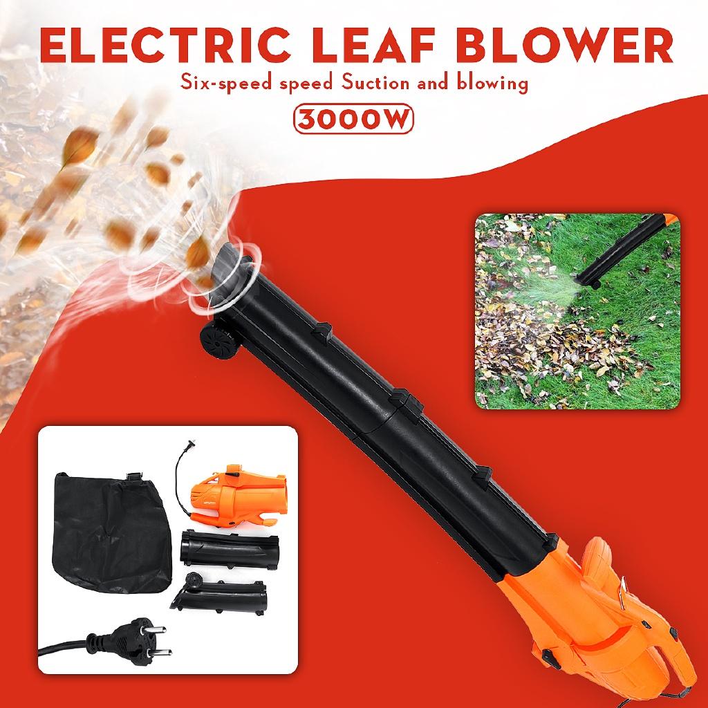 

3000 Вт 30 л Измельчитель листьев Высокая мощность 6-ступенчатое управление Выдувание Двойного назначения Электрический воздуходув С 30-литровым мешком для хранения большой емкости