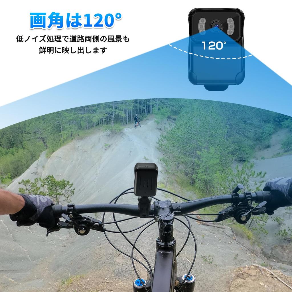 Motorcycle Bicycle Dashcam Field of 1080P Super Night Loop IP65 Helmet Easy to Car Wearable Mini Action Vlog 3 Japanese Instruction Manual Included