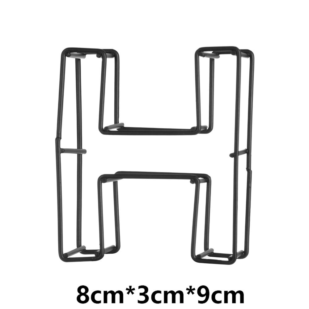New Industrial Style Wrought Iron Alphabet Doorplate Sign Metal Hollow Letter Home Decor Cafe Adornment Photo Props Party Supply