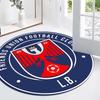 Football Club Crest Print Round Area Rug Non‑Slip Circular Floor Mat Home Sports Fan Decor