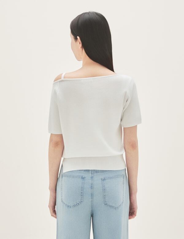 ROEM Off-Shoulder Short Sleeve Pullover Rmkag38R11