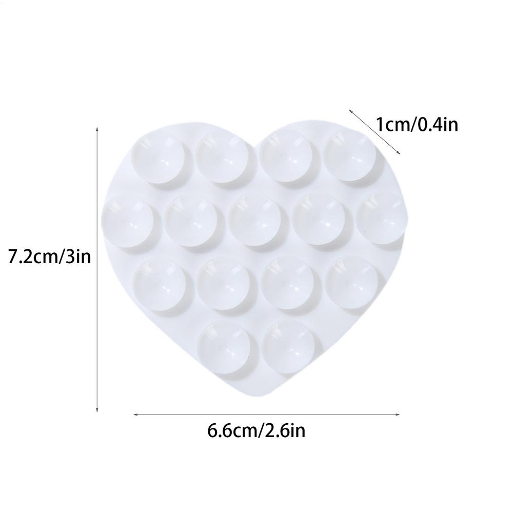 1PC Heart-shape Sucker Support Silicone Sucker Strong Adsorption Mobile Phone Fixed Pad Hand-Free Washable Suction Cup Bracket