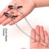 Adjustable Chain Metal Nipple Clamps Clips for Adult Women Cosplay Fantasy Soft Rubber Tips Non Slip Couples Intimate Toy