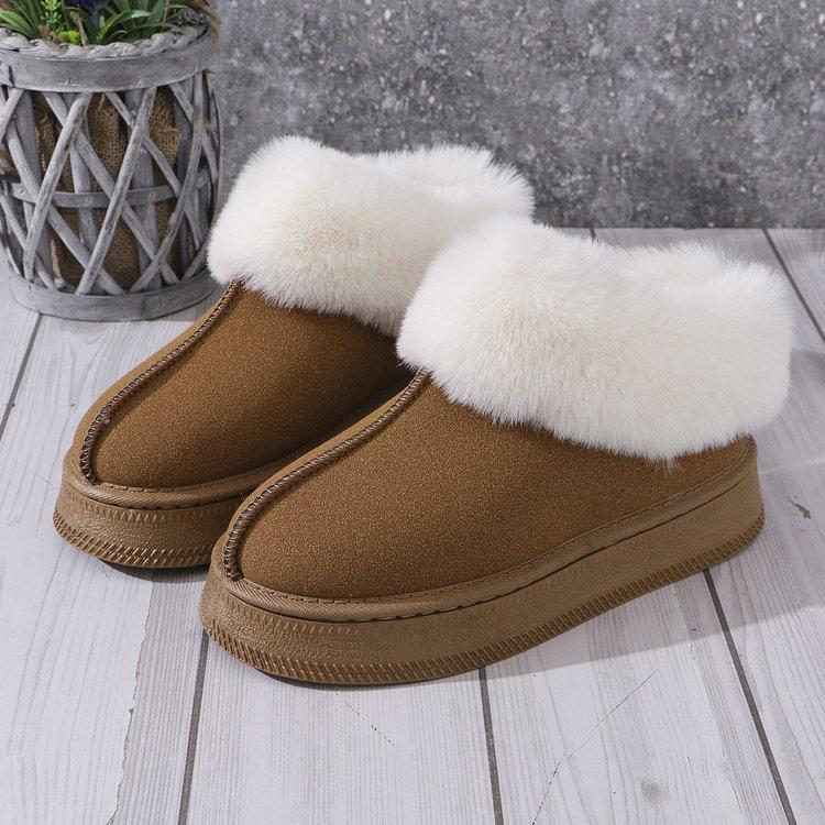 Moda 2024 Nuevo Invierno Todo en unoModa Felpa Artificial Plana Ante Manga Corta Botas de Nieve de Mujer tacones de plataforma sapatos femininos