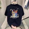 Camiseta Masculina Solta de Manga Curta Nova Estampada Cerveja Versátil
