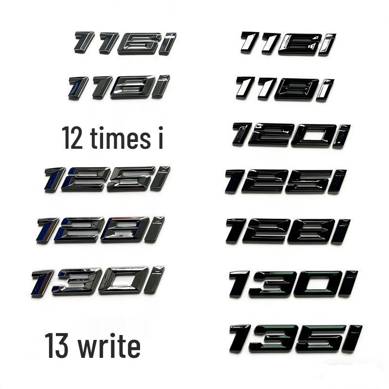 Applicable for New BMW 116i, 118i, 120i, 125i, and 135i Models: Car Emblem, Word Emblem, Tail Emblem.