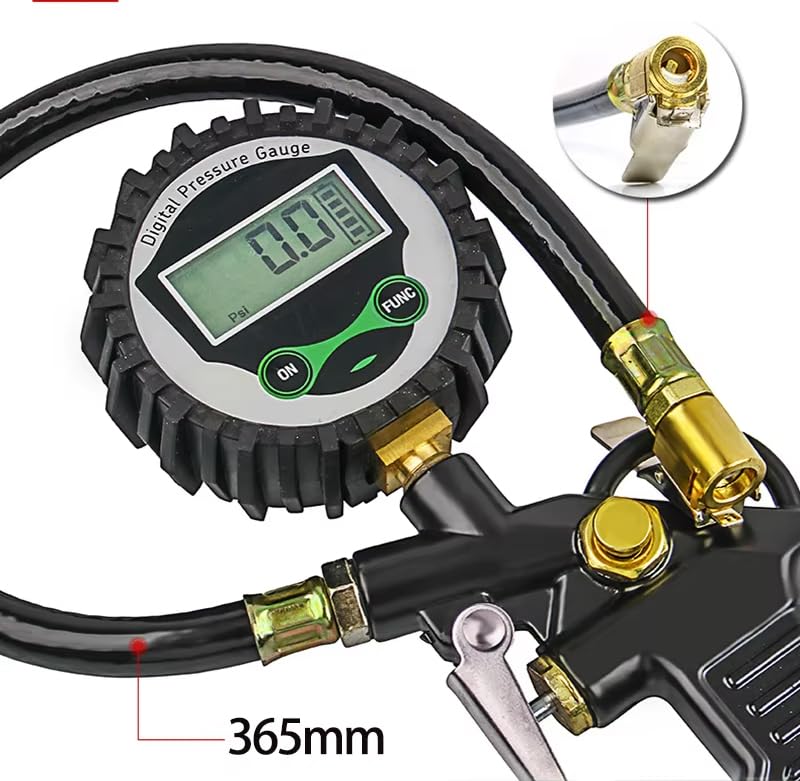 zmart 0-220psi 0-16bar Digital Tire Pressure Gauge, Tire Pressure Inflator Gauge Meter Tester Manometer